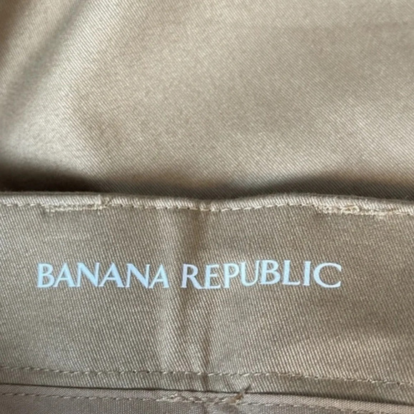 BANANA REPUBLIC NWT Tan Khaki Flat Front Twill Chino Shorts Pockets Preppy 32 - Picture 9 of 13
